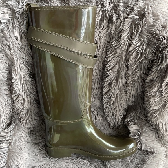 Coach Talia Tall Olive Green Rain Boots - Picture 11 of 12